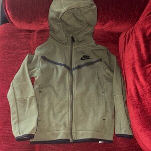 Nike Kids Olive Green Zip-Up Hoodie